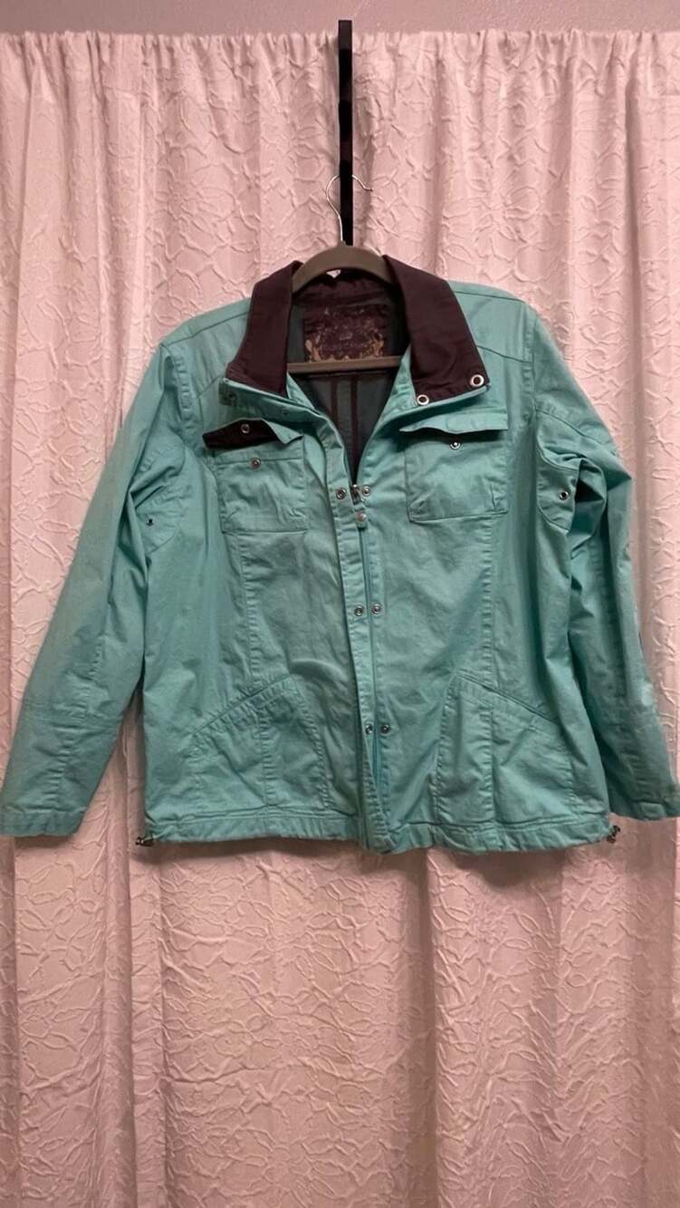 VTG  90s Oleg Cassini Sport Vintage Utility Jacket Teal Green